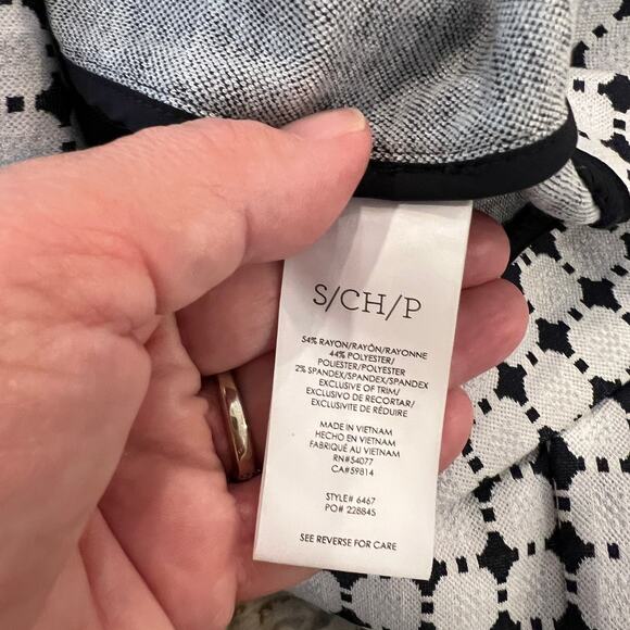 CAbi Women's Black & White/Off 60's Retro Lattice Teatime Jacket/Blazer - SIZE S - Picture 5 of 10